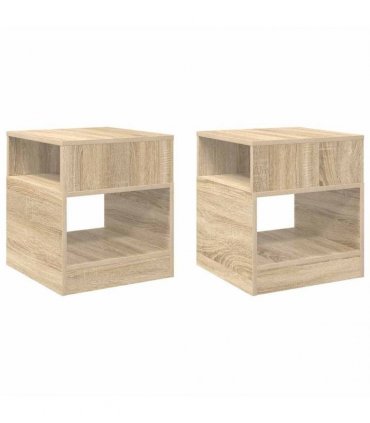 vidaXL End Table 2 pcs Sonoma Oak 40.5 x 40 x 45 cm Engineered Wood