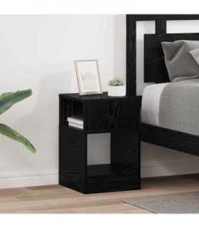 vidaXL End Table 2 pcs Black Oak 30.5 x 30 x 45 cm Engineered Wood