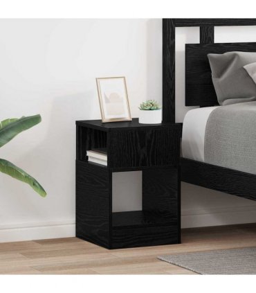 vidaXL End Table 2 pcs Black Oak 30.5 x 30 x 45 cm Engineered Wood