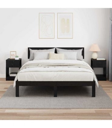 vidaXL End Table 2 pcs Black Oak 30.5 x 30 x 45 cm Engineered Wood