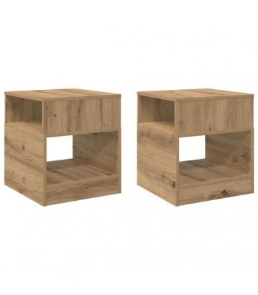 vidaXL End Table 2 pcs Artisan Oak 40.5 x 40 x 45 cm Engineered Wood