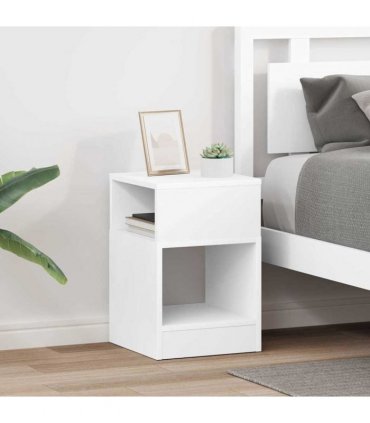 vidaXL End Table 2 pcs White 30.5 x 30 x 45 cm Engineered Wood