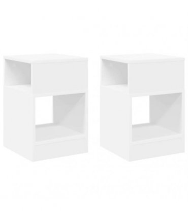 vidaXL End Table 2 pcs White 30.5 x 30 x 45 cm Engineered Wood