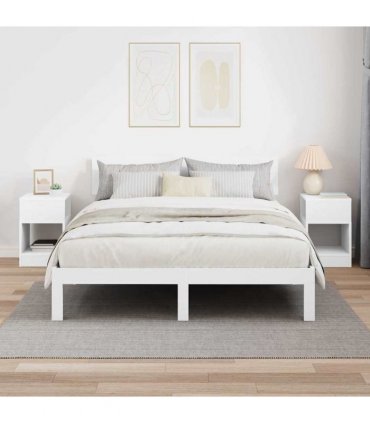 vidaXL End Table 2 pcs White 30.5 x 30 x 45 cm Engineered Wood