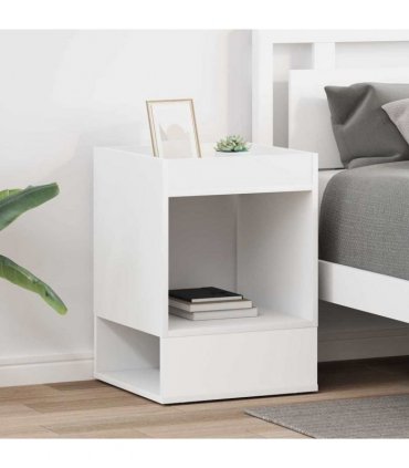 vidaXL End Table 2 pcs White 40 x 40 x 56 cm Engineered Wood