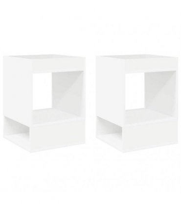 vidaXL End Table 2 pcs White 40 x 40 x 56 cm Engineered Wood