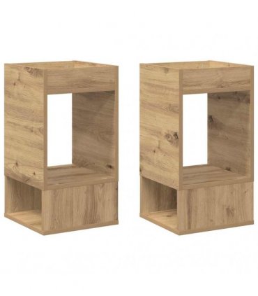 vidaXL End Table 2 pcs Artisan Oak 30 x 30 x 56 cm Engineered Wood