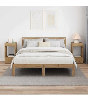 vidaXL End Table 2 pcs Artisan Oak 30 x 30 x 56 cm Engineered Wood