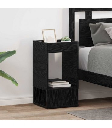 vidaXL End Table 2 pcs Black Oak 30 x 30 x 56 cm Engineered Wood