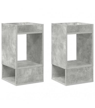 vidaXL End Table 2 pcs Concrete Grey 30 x 30 x 56 cm Engineered Wood