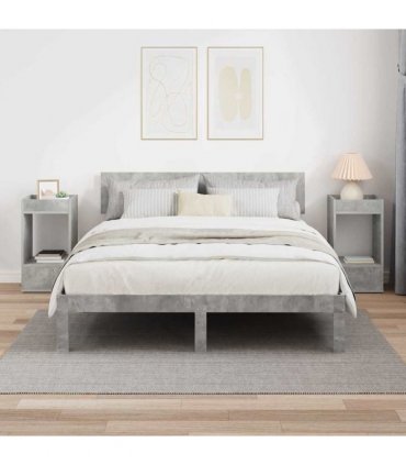 vidaXL End Table 2 pcs Concrete Grey 30 x 30 x 56 cm Engineered Wood