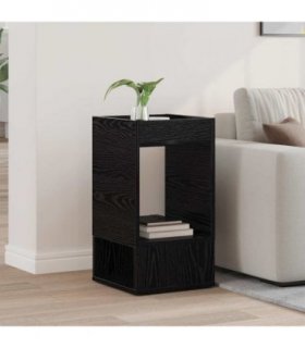 vidaXL End Table Black Oak 30 x 30 x 56 cm Engineered Wood