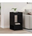 vidaXL End Table Black Oak 30 x 30 x 56 cm Engineered Wood
