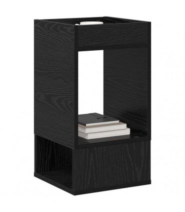 vidaXL End Table Black Oak 30 x 30 x 56 cm Engineered Wood