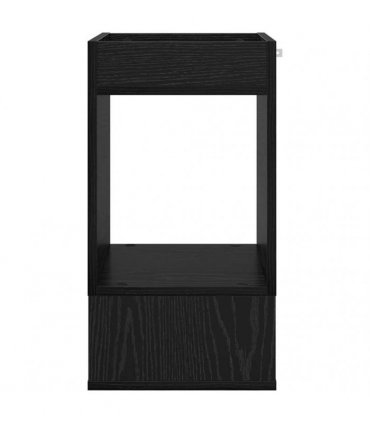 vidaXL End Table Black Oak 30 x 30 x 56 cm Engineered Wood