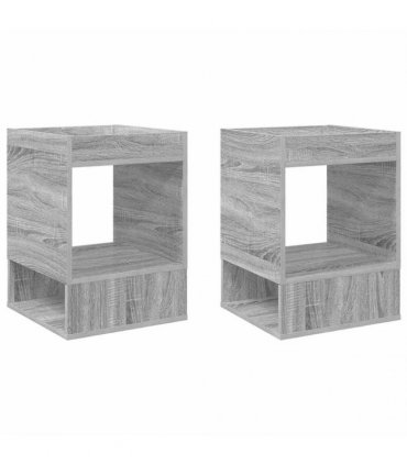 vidaXL End Table 2 pcs Grey Sonoma 40 x 40 x 56 cm Engineered Wood