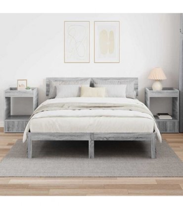 vidaXL End Table 2 pcs Grey Sonoma 40 x 40 x 56 cm Engineered Wood