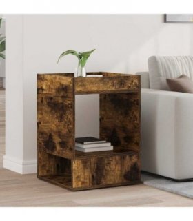 vidaXL End Table Smoked Oak 40 x 40 x 56 cm Engineered Wood