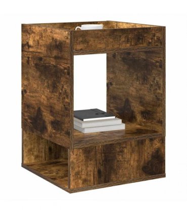 vidaXL End Table Smoked Oak 40 x 40 x 56 cm Engineered Wood