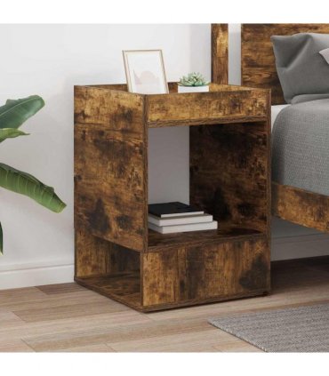 vidaXL End Table Smoked Oak 40 x 40 x 56 cm Engineered Wood