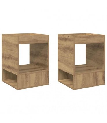 vidaXL End Table 2 pcs Artisan Oak 40 x 40 x 56 cm Engineered Wood