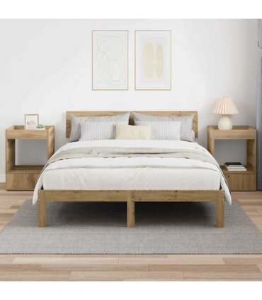 vidaXL End Table 2 pcs Artisan Oak 40 x 40 x 56 cm Engineered Wood