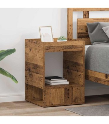 vidaXL End Table 2 pcs Old Wood 40 x 40 x 56 cm Engineered Wood