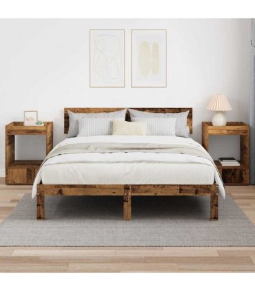 vidaXL End Table 2 pcs Old Wood 40 x 40 x 56 cm Engineered Wood