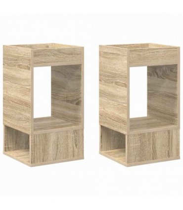 vidaXL End Table 2 pcs Sonoma Oak 30 x 30 x 56 cm Engineered Wood