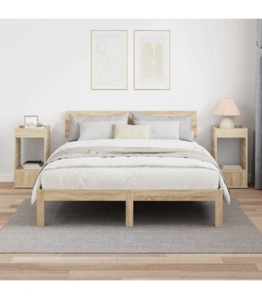 vidaXL End Table 2 pcs Sonoma Oak 30 x 30 x 56 cm Engineered Wood