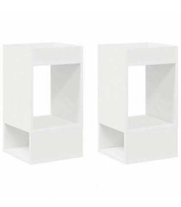 vidaXL End Table 2 pcs White 30 x 30 x 56 cm Engineered Wood