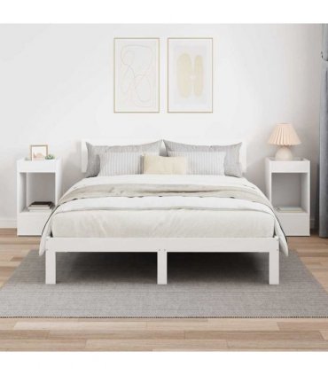 vidaXL End Table 2 pcs White 30 x 30 x 56 cm Engineered Wood