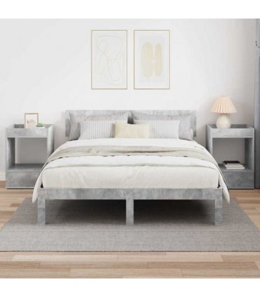 vidaXL End Table 2 pcs Concrete Grey 40 x 40 x 56 cm Engineered Wood