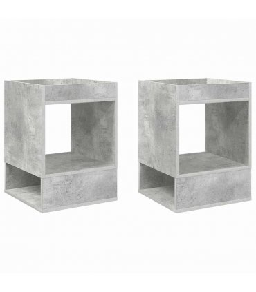 vidaXL End Table 2 pcs Concrete Grey 40 x 40 x 56 cm Engineered Wood