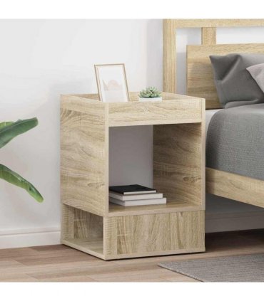 vidaXL End Table 2 pcs Sonoma Oak 40 x 40 x 56 cm Engineered Wood