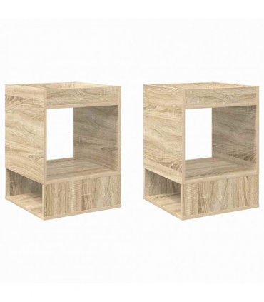 vidaXL End Table 2 pcs Sonoma Oak 40 x 40 x 56 cm Engineered Wood