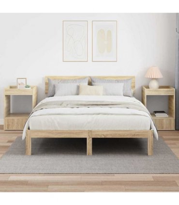 vidaXL End Table 2 pcs Sonoma Oak 40 x 40 x 56 cm Engineered Wood