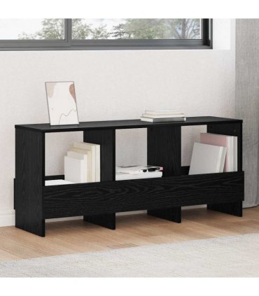 vidaXL Magazine Rack Black Oak 102 x 30 x 45 cm