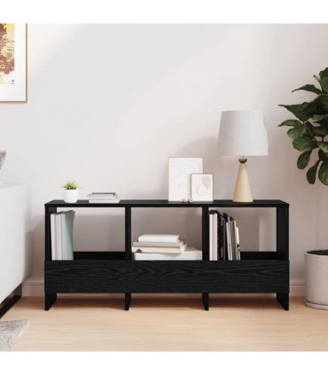vidaXL Magazine Rack Black Oak 102 x 30 x 45 cm
