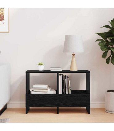 vidaXL Magazine Rack Black Oak 68.5 x 30 x 45 cm