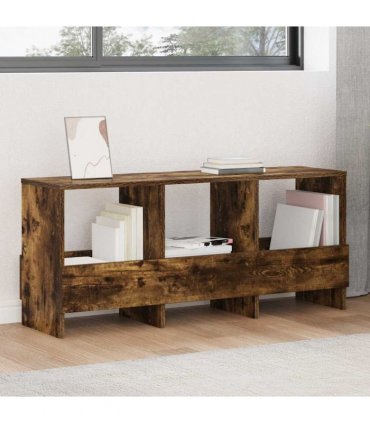 vidaXL Magazine Rack Smoked Oak 102 x 30 x 45 cm