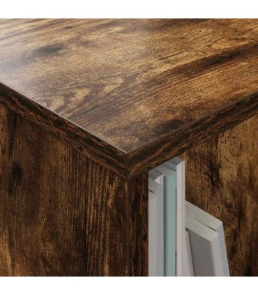 vidaXL Magazine Rack Smoked Oak 102 x 30 x 45 cm