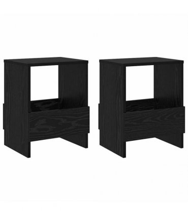 vidaXL Magazine Rack 2 pcs Black Oak 35 x 30 x 45 cm