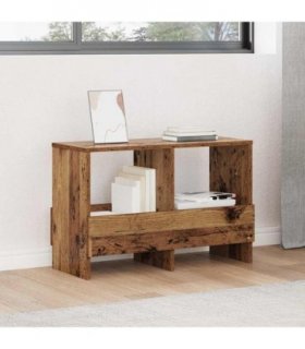 vidaXL Magazine Rack Old Wood 68.5 x 30 x 45 cm