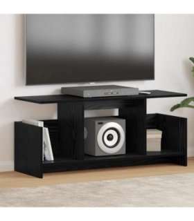 vidaXL TV Stand Black Oak 102 x 35 x 45 cm Engineered Wood