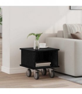 vidaXL TV Stand Black Oak 37 x 35 x 35 cm Engineered Wood