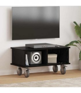 vidaXL TV Stand Black Oak 68.5 x 35 x 35 cm Engineered Wood