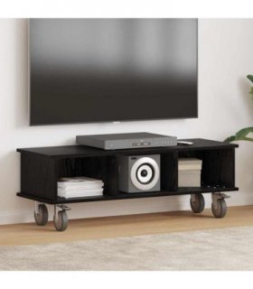 vidaXL TV Stand Black Oak 100 x 35 x 35 cm Engineered Wood