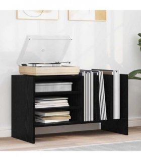 vidaXL Record Cabinet Black Oak 78.5 x 35 x 45 cm Engineered Wood