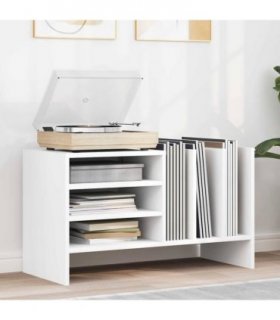 vidaXL Record Cabinet White 78.5 x 35 x 45 cm Engineered Wood